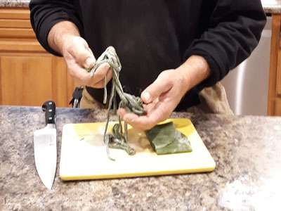 The finished green algae udon noodles